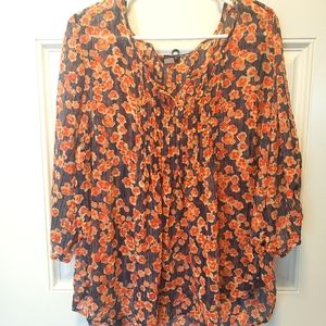 Torrid sheer 3/4 sleeve blouse